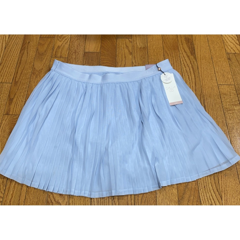 Calia Skort Pleated Mesh High-Rise Blue Court Athletic Tennis Large $88